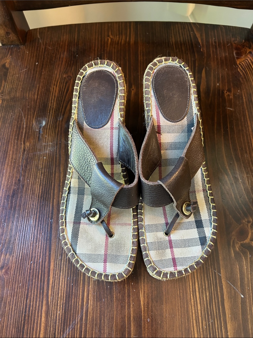 Burberry Wedge Sandals with Box